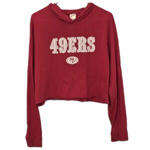 San Francisco 49ers NFL Red Cropped Hoodie - Women's 2XL